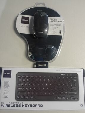 Black Wireless Mouse and Slim Portable Keyboard Combo
